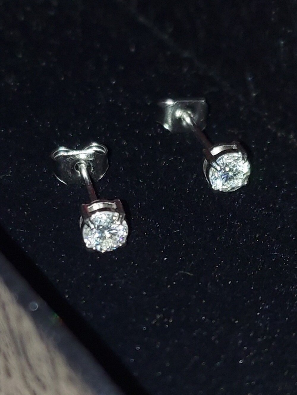 Sparkly Moissanite Stud Earrings in Silver - 4mm Stone/10mm Stem